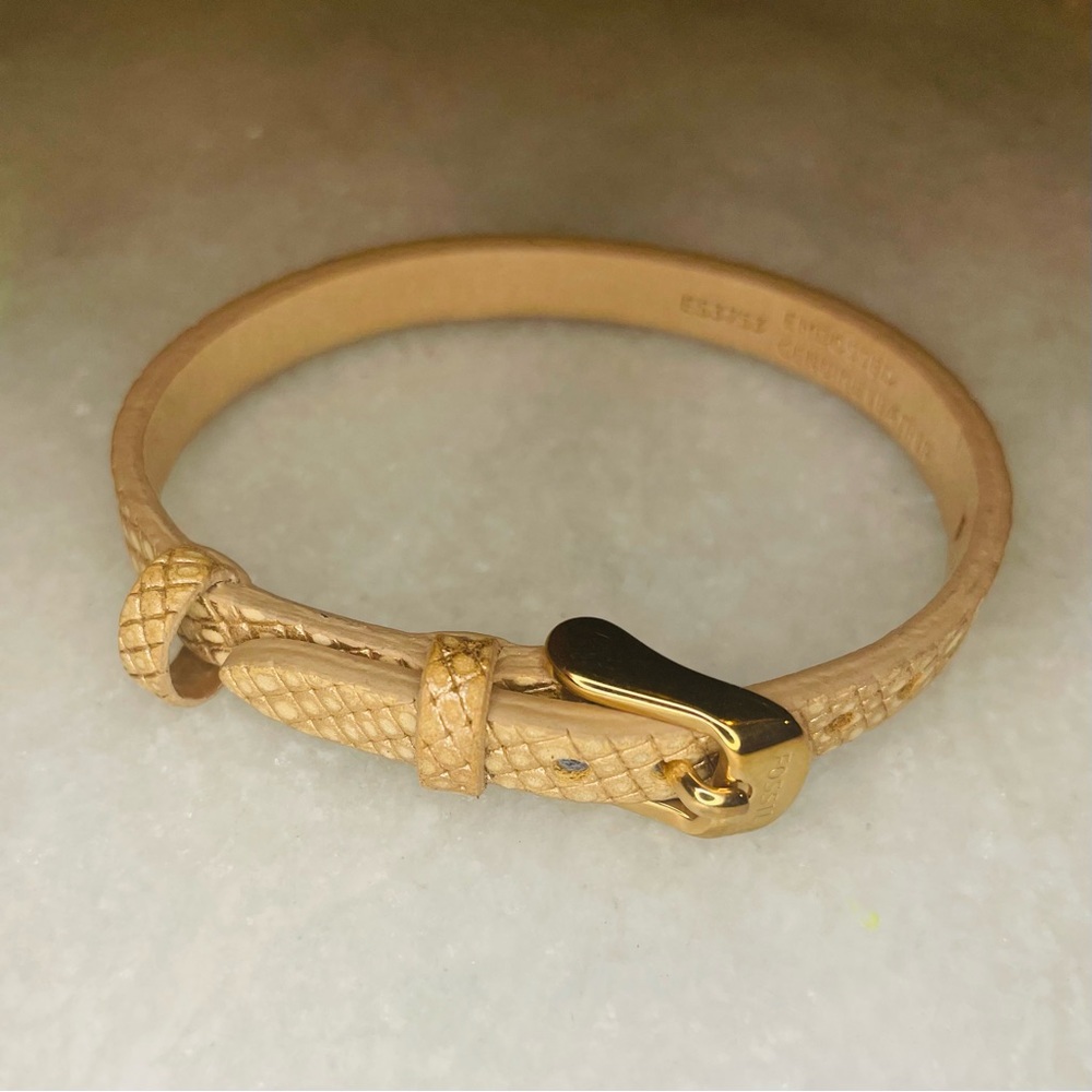 Fossil Embossed Leather Bracelet B1424 - Picture 1 of 4